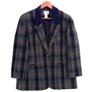 Vintage Paul Harris Design Plaid Wool Blend Blazer